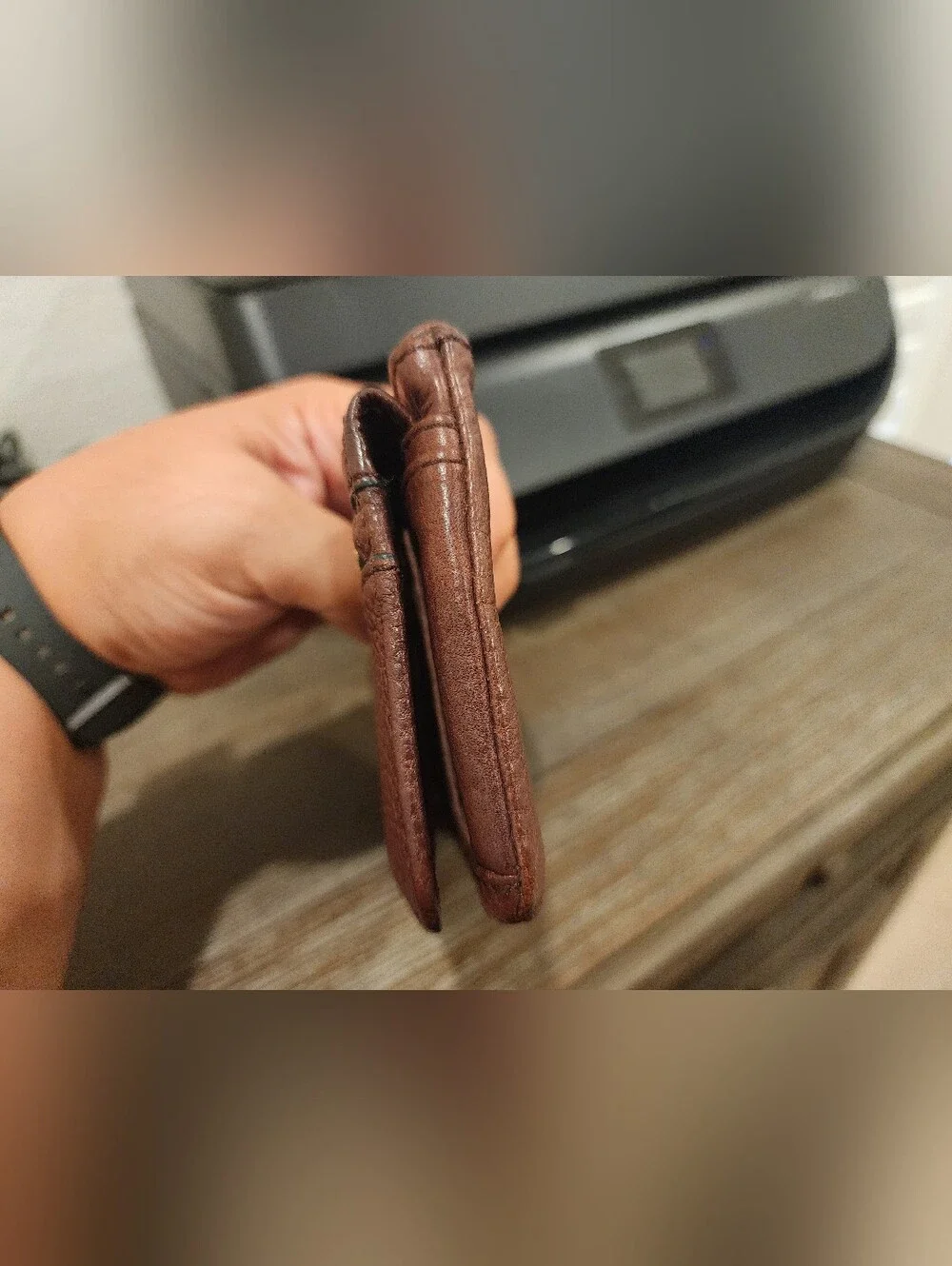 Fossil Pebbled Leather Zip Wallet - Chocolate Brown